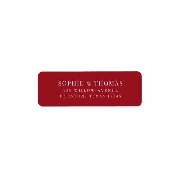 Return Address Label in Red Color